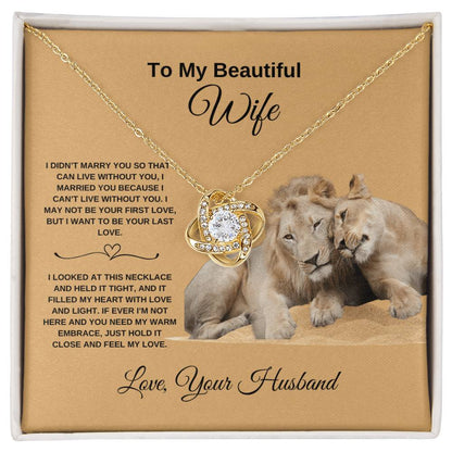 To My Beautiful Wife - Love Knot Necklace