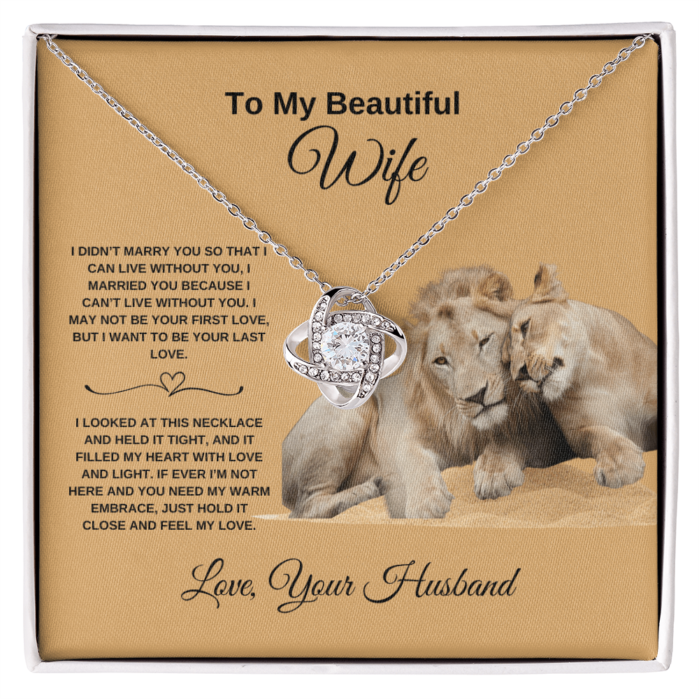 To My Beautiful Wife - Love Knot Necklace