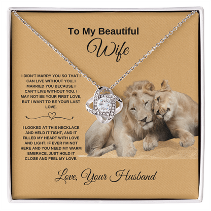 To My Beautiful Wife - Love Knot Necklace