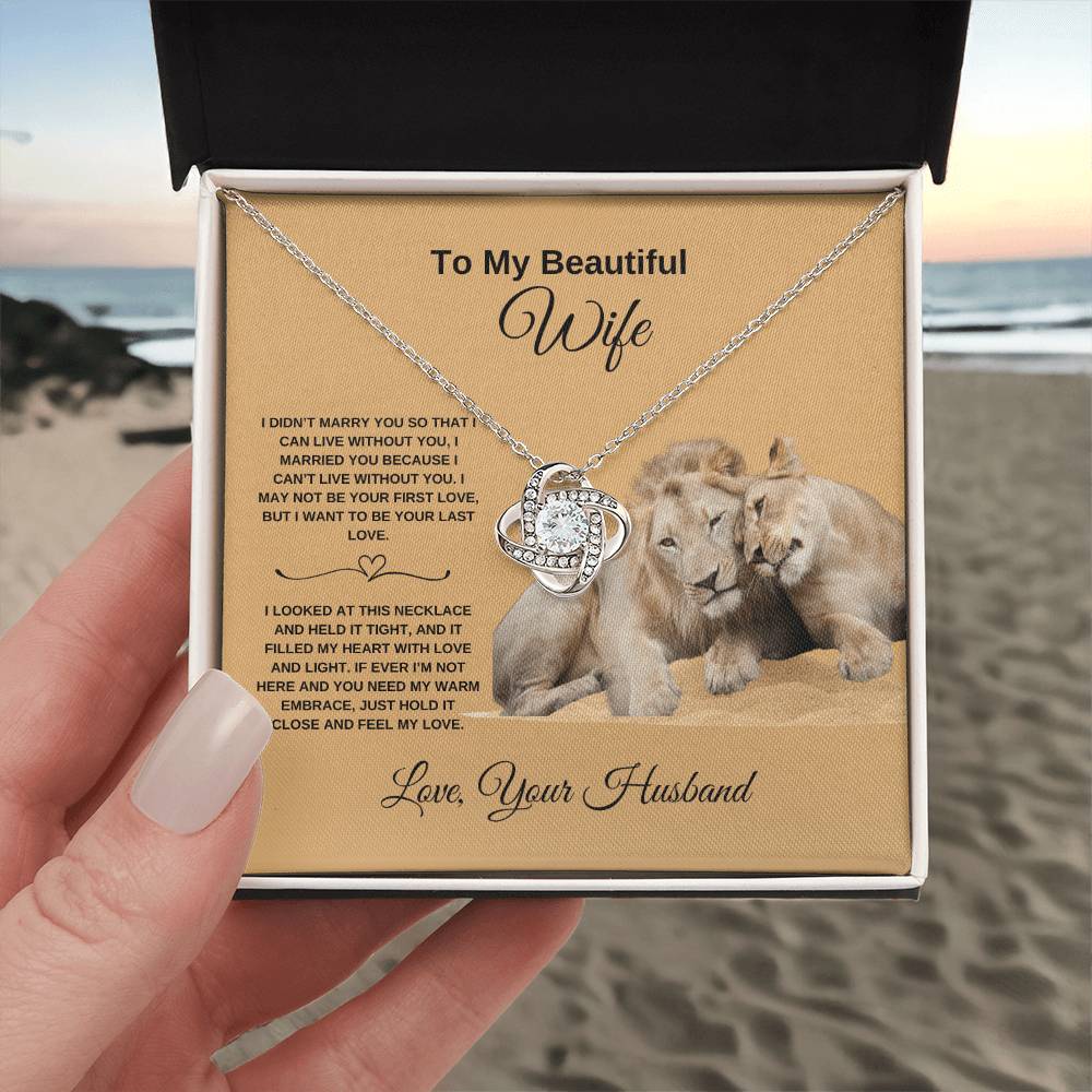 To My Beautiful Wife - Love Knot Necklace