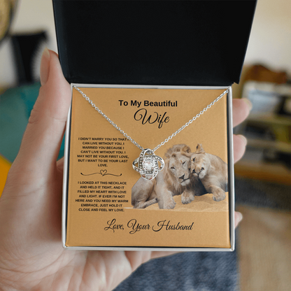 To My Beautiful Wife - Love Knot Necklace