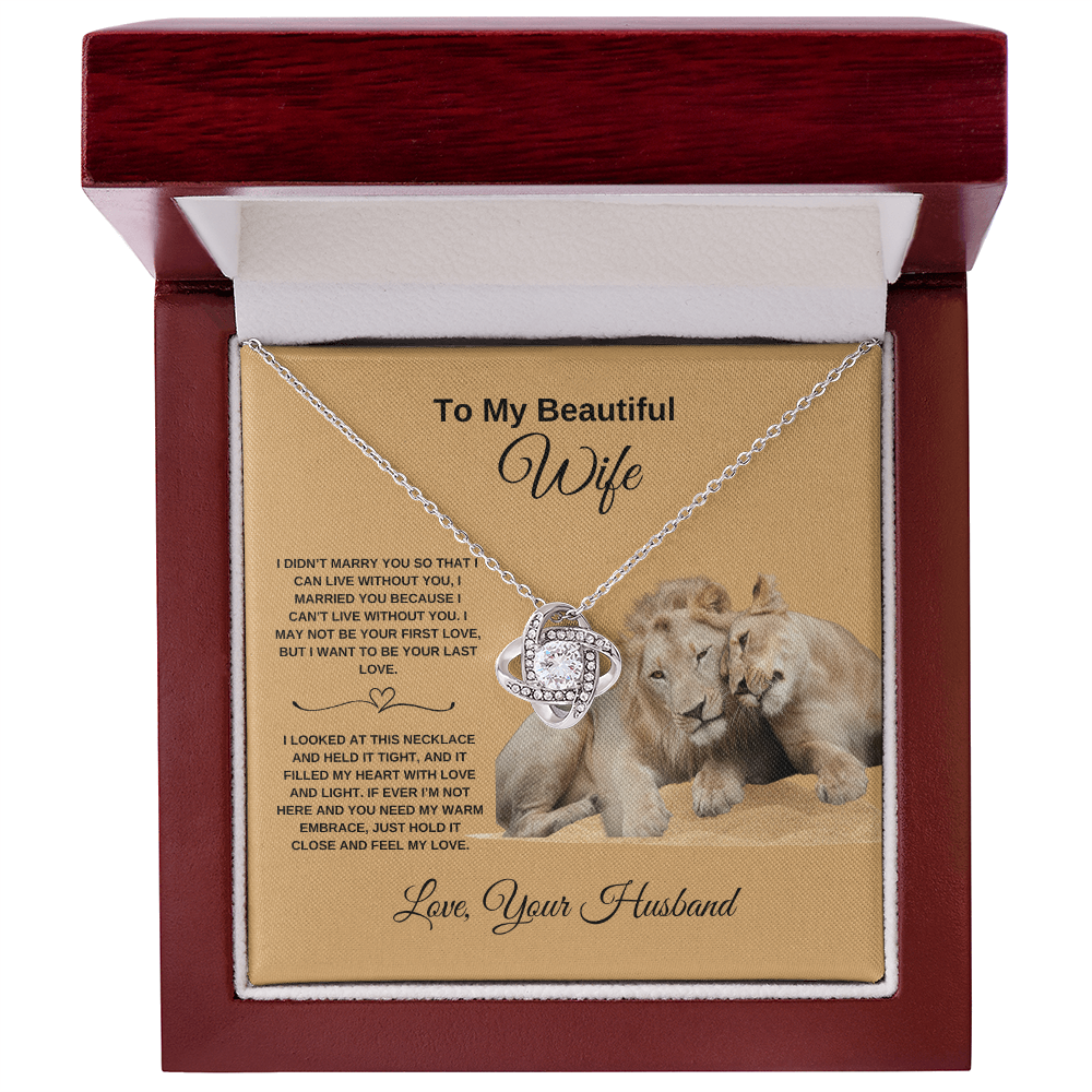 To My Beautiful Wife - Love Knot Necklace